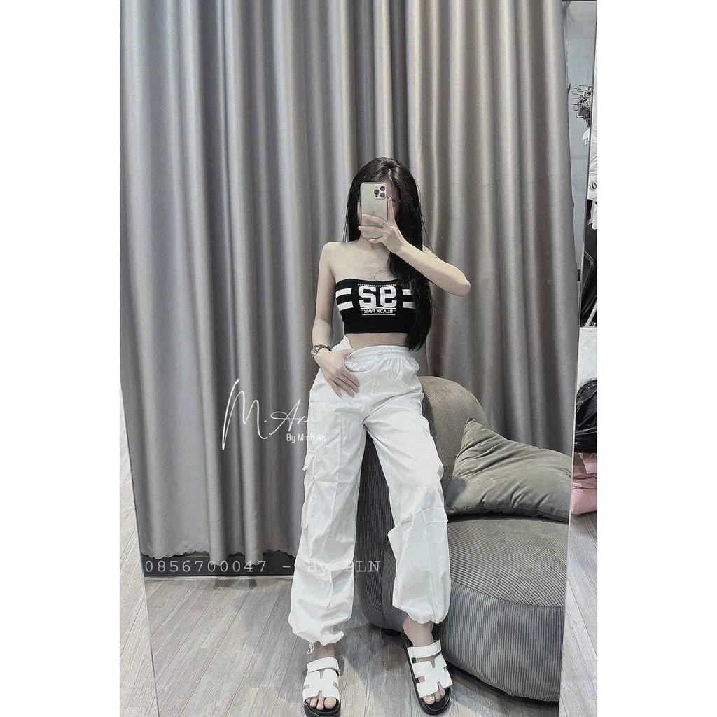 Sét bộ đồ nữ áo croptop họa tiết in hình sang chảnh mix quần dài ống rộng cá tính đi chơi