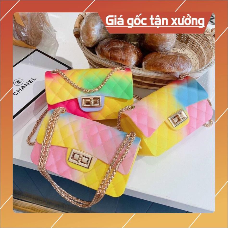 Hàng Cao Cấp -  túi xách nữ- silicol trần trám màu cầu vồng lối 1 đổi 1 | BigBuy360 - bigbuy360.vn