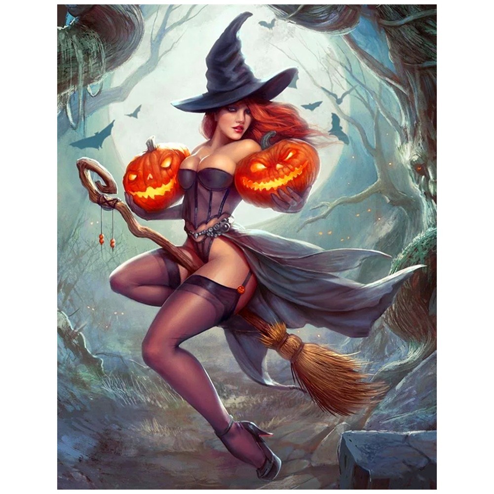 Full drill 5D Diamond Painting Halloween Witch Embroidery Art Home Decor