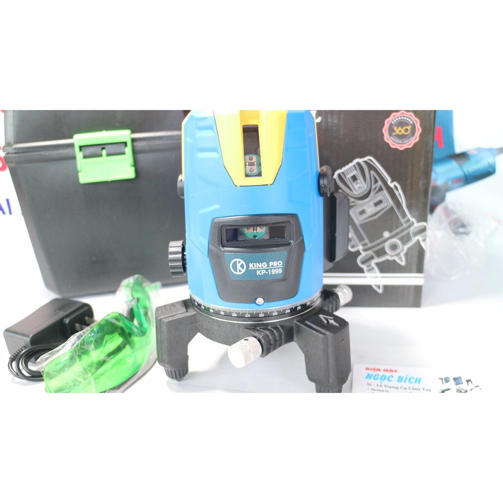 Máy Cân Mực Laser 5 Tia Xanh KINGPRO KP-999 2 PIN [TIA NÉT]