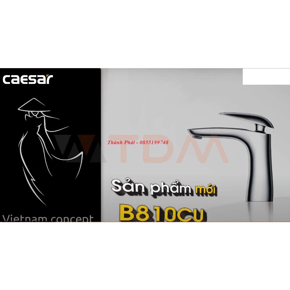 [CHÍNH HÃNG] Vòi Lavabo Caesar B810CU Nóng Lạnh, vòi rửa mặt đồng mạ chrome bóng siêu đẹp, mẫu mới 2