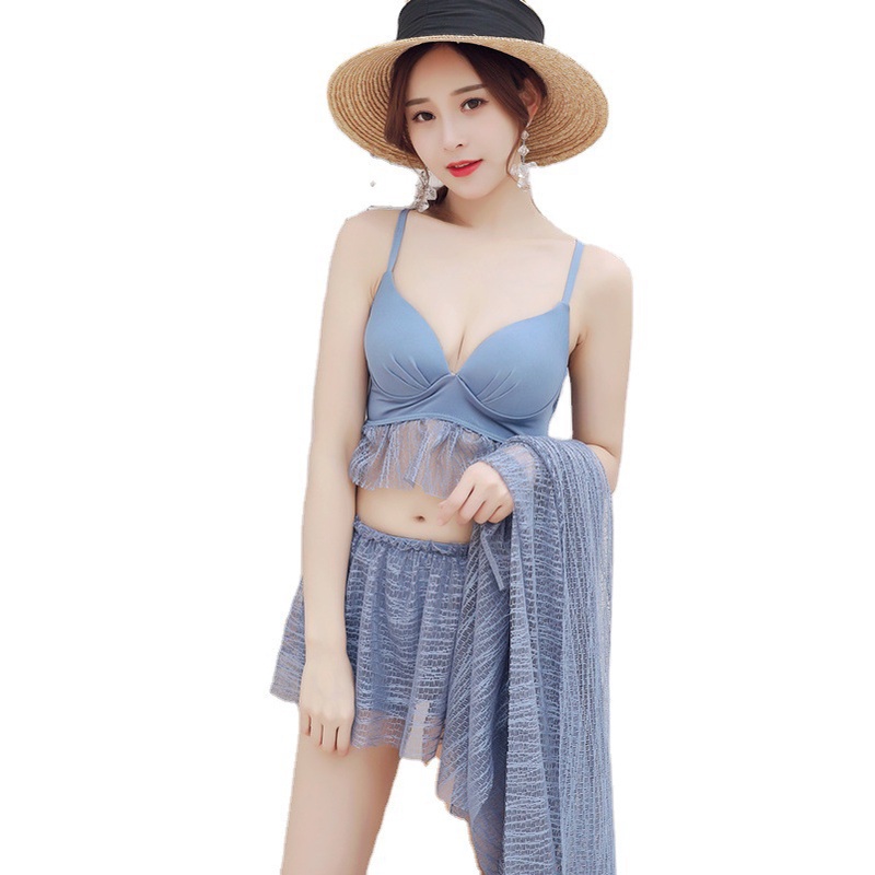 Bộ đồ bơi đi biển ba chi tiết kèm khăn cúp ngực sang xịn mịn 8809, đồ bơi, bikini, đồ đi biển đẹp