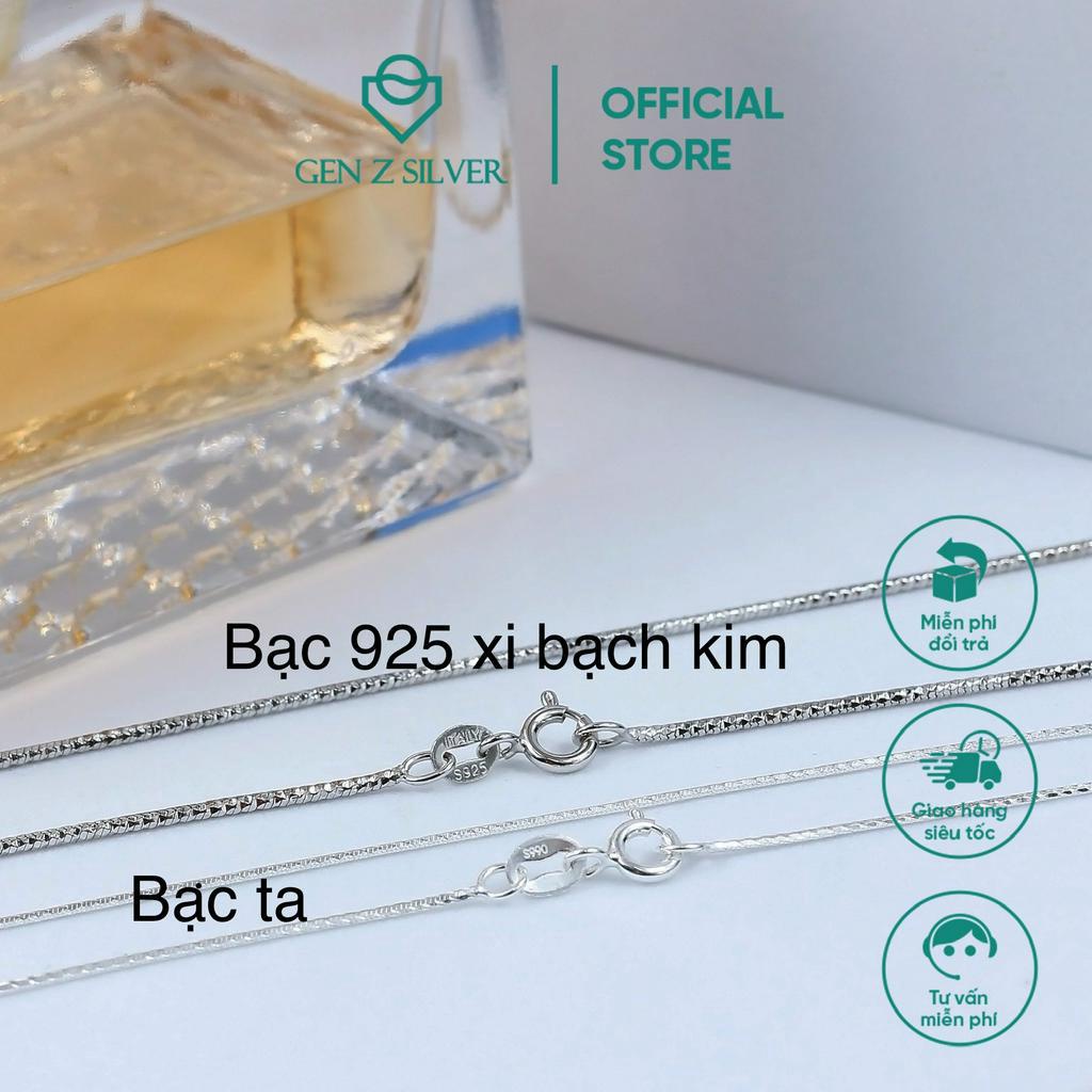 Dây chuyền bạc 925 xi bạch kim Gen Z Silver phay kim cương - sợi máy chắc bền DCZ10818501