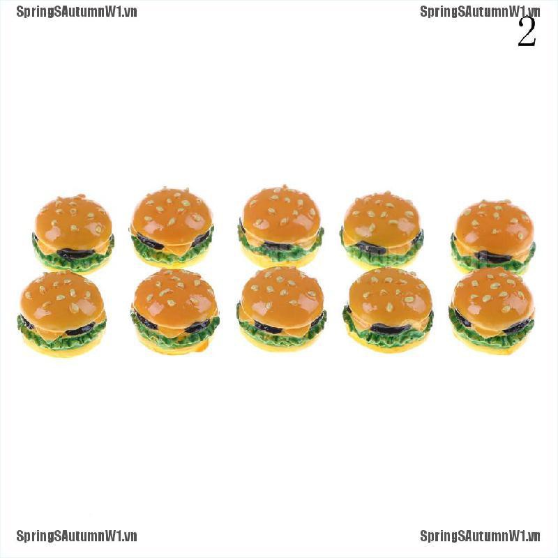 Bộ 2 mô hình bánh hamburger thiết kế trang trí nhà búp bê