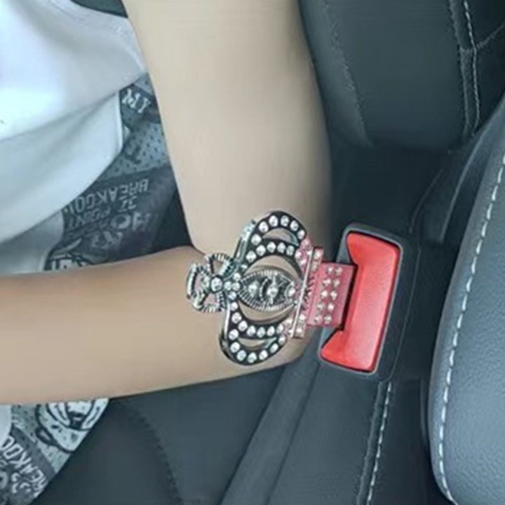 Chốt an toàn, đai ngắt chuông cảnh báo xe ô tô đính đá vương miện- thiên nga, Mec, mazda, hyundai, toyota,...