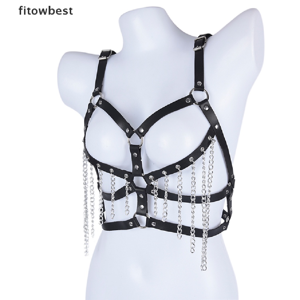 Dây Da Đeo Trang Trí Cơ Thể Màu Đen Phong Cách Gothic Cho Nữ