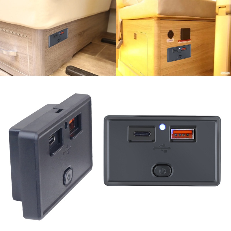 Bộ Chuyển Đổi Ổ Cắm USB Kép Kèm Vỏ Bọc Chống Nước Chống Bụi Cho Xe Hơi Xe Máy 12 / 24V