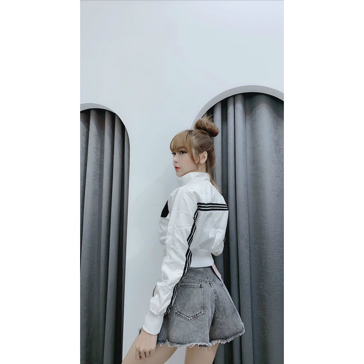 [43-55kg] Áo Khoác Kiểu Nữ Form Ngắn Cá Tính. Áo Khoác BomBer Nữ Ko Nón Vải Đẹp Có 1 Túi Trong [PU]