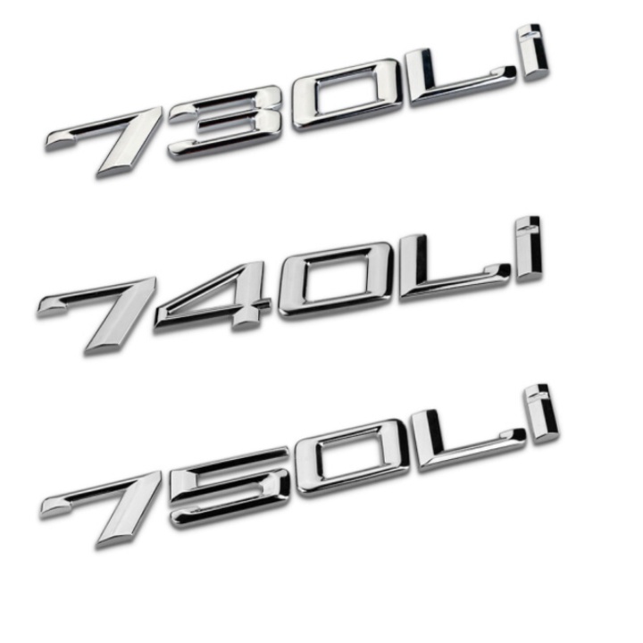 Decal tem chữ inox 730LI, 740LI và 750LI