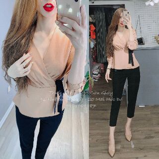 Sale Áo sơ mi buộc dây