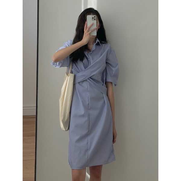 váy kẻ đan chéo 2484