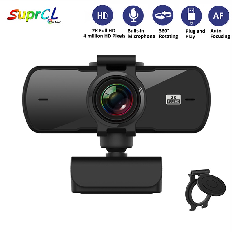 Webcam 2K Full HD Tự Động Lấy Nét Với Micro USB Cho PC/Mac