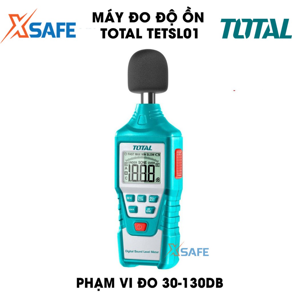 Máy đo độ ồn kỹ thuật số TOTAL TETSL01 màn hình LCD Thiết bị đo độ ồn kỹ thuật số cầm tay phạm vi đo từ 30-130dB