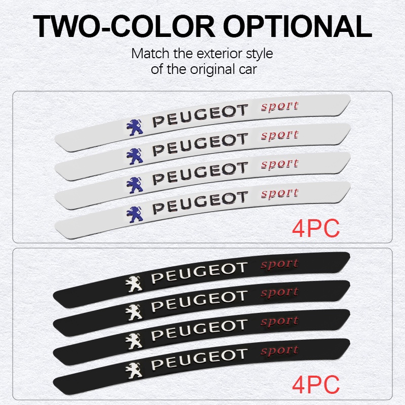 Miếng Dán Phản Quang Trang Trí Vành Bánh Xe Hơi Peugeot 3008 207 208 206 508 308 E Expert Rifter 2008 108 408 4008 5008