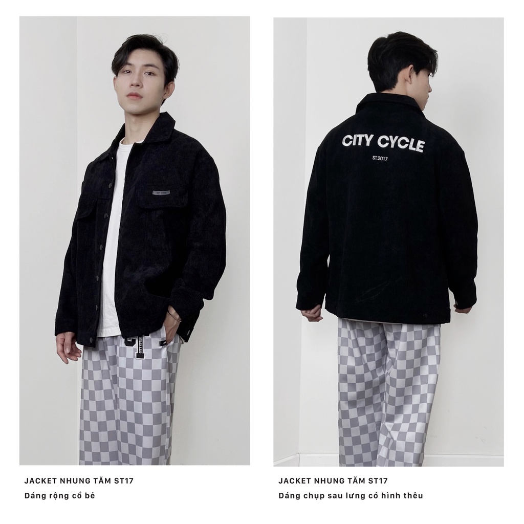 Áo khoác jacket nhung tăm ST17 City Cycle - Áo sơ mi nhung tăm unisex form rộng Unisex Local Brand
