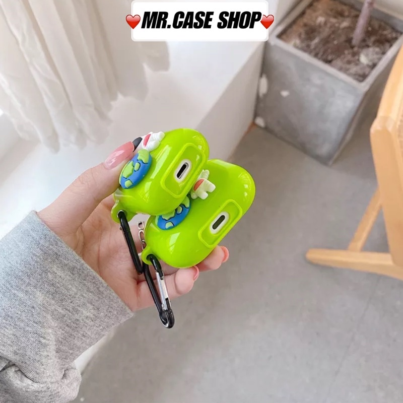 [ CÓ AP 3 ] Case Airpods 1/2 /Pro Vỏ Ốp Tai Nghe Hình Phi Hành Gia Màu Xanh Lá - Mr.Case AirPods
