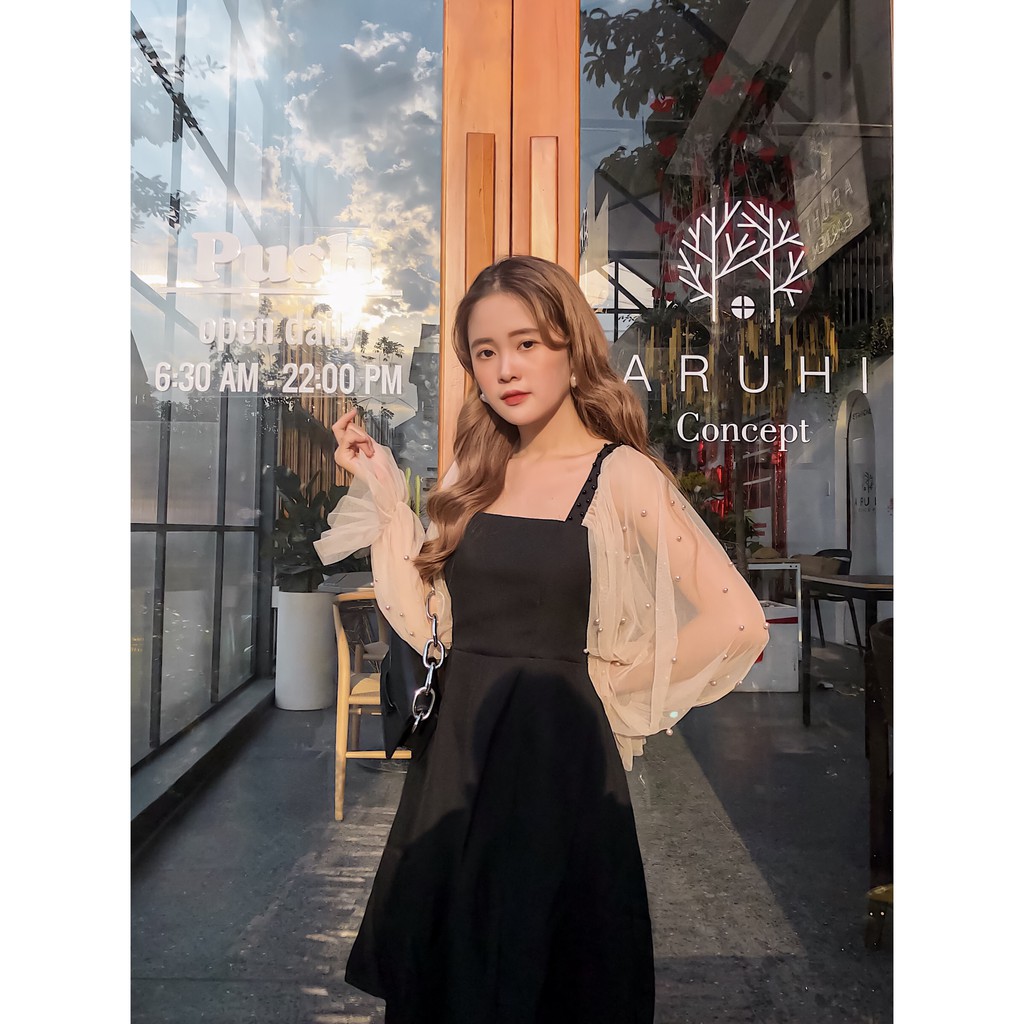 (CLIP THẬT) Đầm dự tiệc tay lưới đính hạt | BigBuy360 - bigbuy360.vn