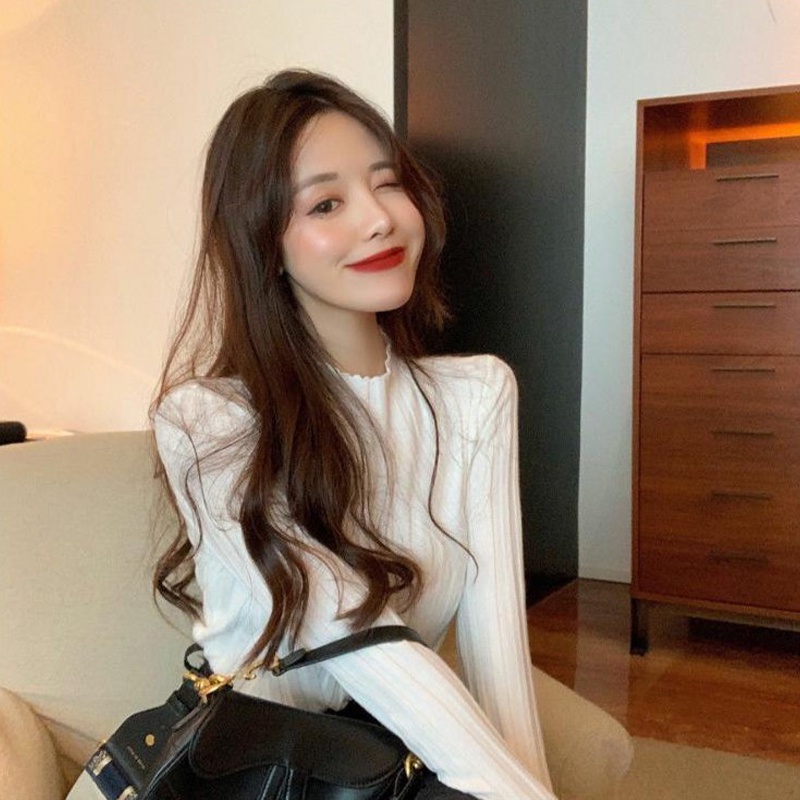 Áo Sweater Dệt Kim Dáng Ôm Phong Cách Thời Trang Hàn Quốc Dành Cho Nữ