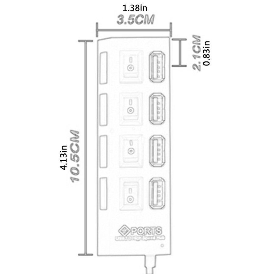 Bộ hub chia 4 cổng usb tốc độ cao tiện dụng