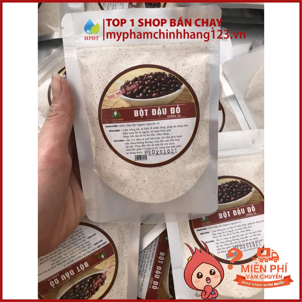 Bột đậu đỏ nguyên chất 100g rửa mặt trắng da, giảm mụn mờ thâm, dưỡng ẩm ,tẩy da chết ĐẬU ĐỎ đắp mặt nạ, tắm trắng