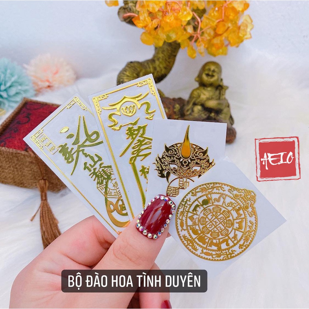 Miếng Dán Trang Trí Tình Duyên May Mắn Tài Lộc Bình An Dán Điện Thoại Phong Thủy