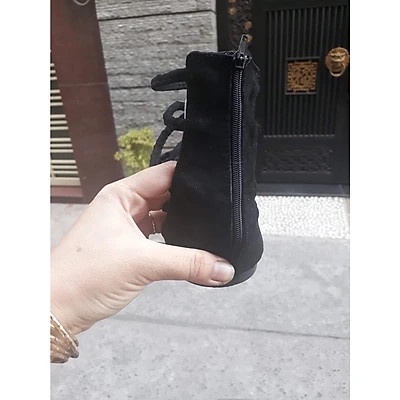 Dép sandal chiến binh khóa sau chất da lộn- sandal đế bằng cổ chéo màu đen phong cách ulzzang hàn quốc