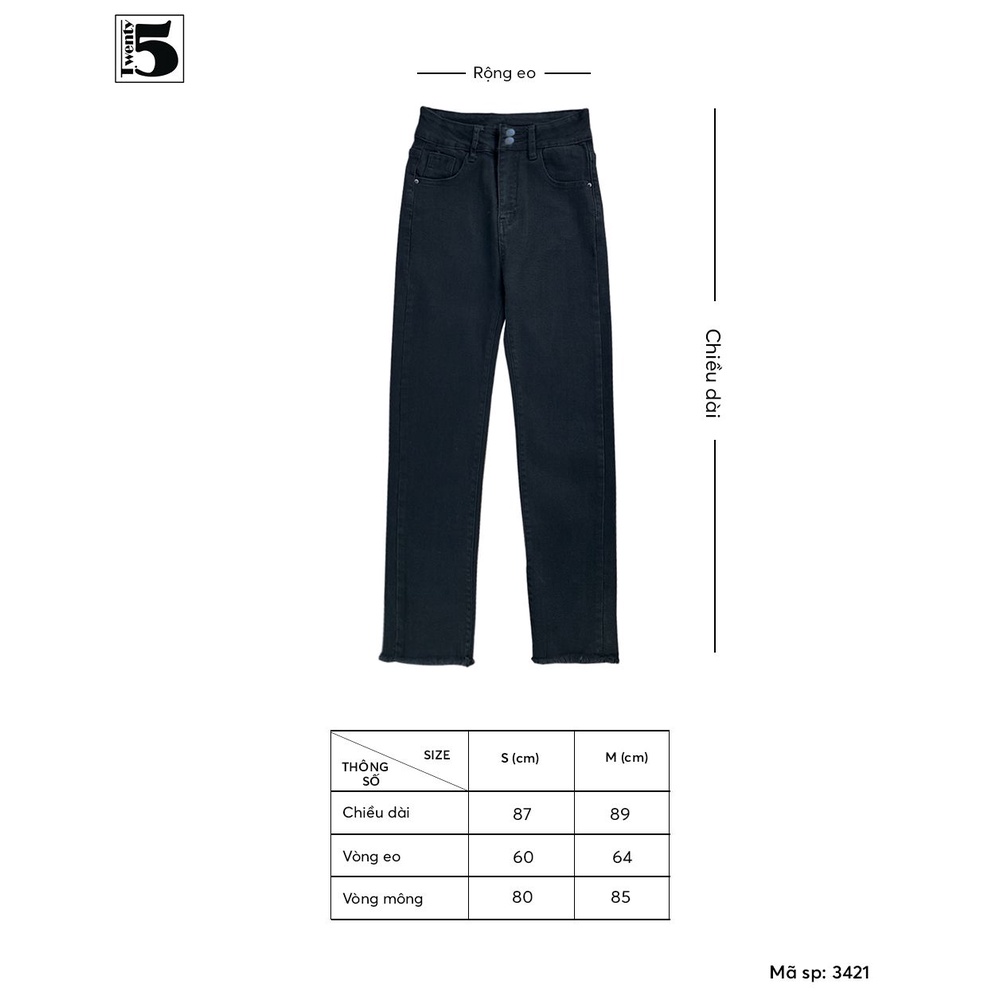 Quần jeans nữ ống đứng gấu tua rua chất co giãn cực năng động