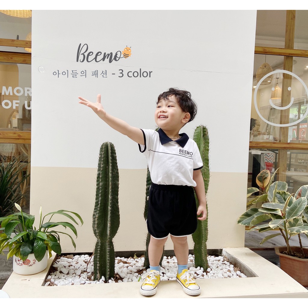 Quần áo trẻ em Beemo- Chất liệu cotton mềm mại thoáng mát,cổ Polo họa tiết &quot; Beemo Perfect&quot; B057