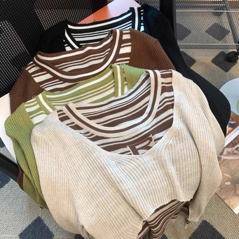 set áo len dệt kim hở vai R (1449#)