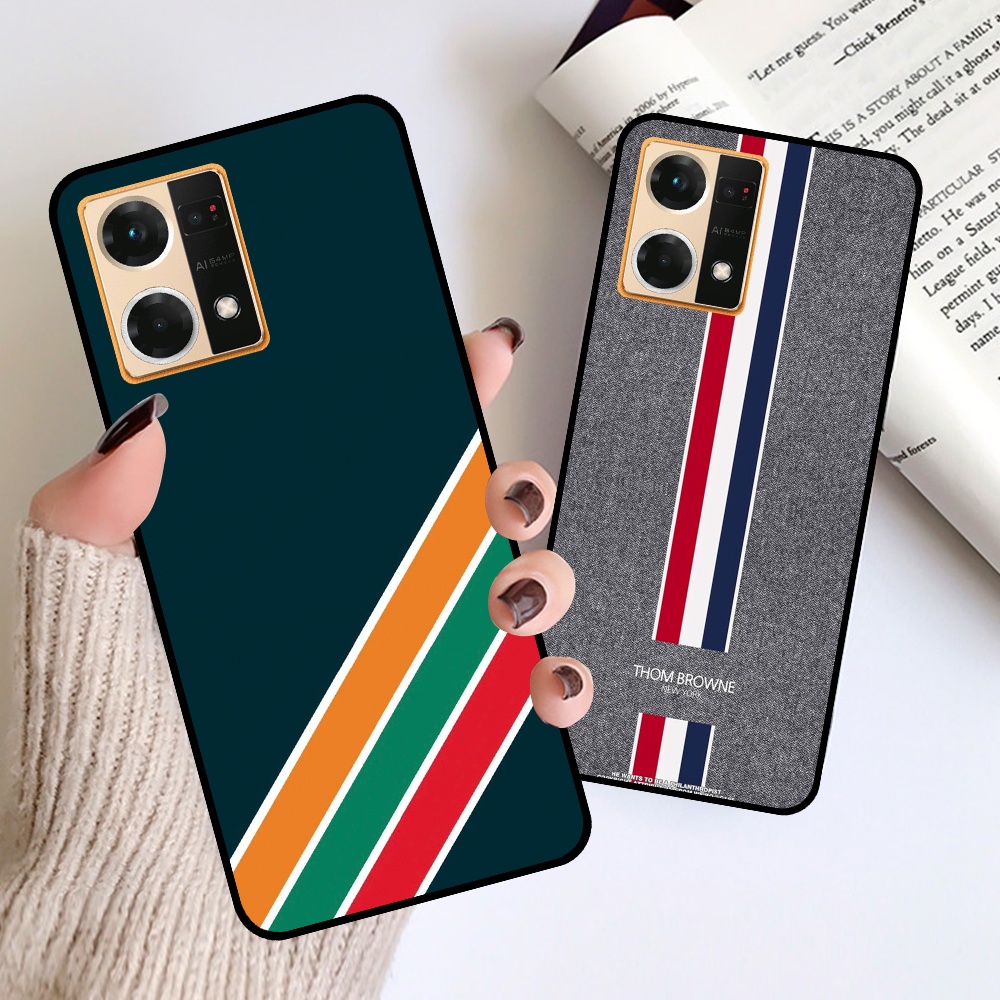 Ốp Oppo Reno 7 4G / Reno 7 5G / Reno 7Z  5G in hình sọc caro, họa tiết đen trắng dễ thương