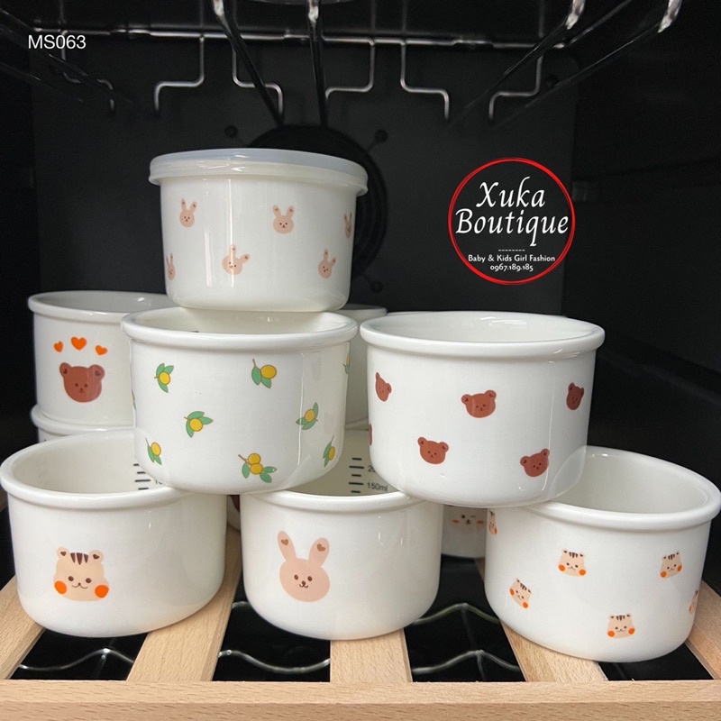 Bát Sứ Ăn Dặm Cao Cấp Cho Bé Có Nắp Đậy Giữ Nhiệt Tiện Lợi Kiêm Bát Ăn Dặm và Hộp Trữ Đông