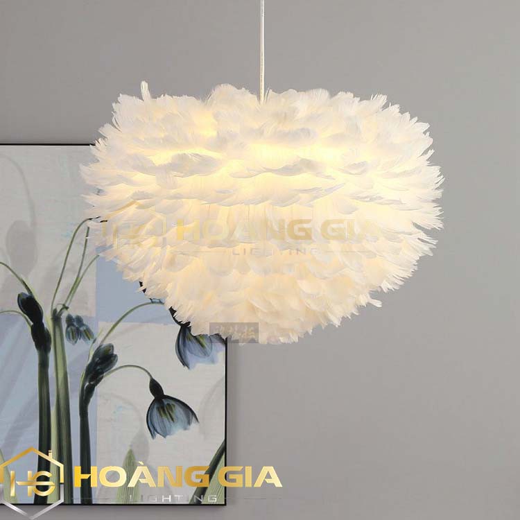 Đèn Decor 🍁 Đèn Thả Trần 🍁 Đèn Phòng Ngủ Lông Vũ Trang Trí Hiện Đại 🍁 Kèm Bóng LED Và Đế Ốp Trần