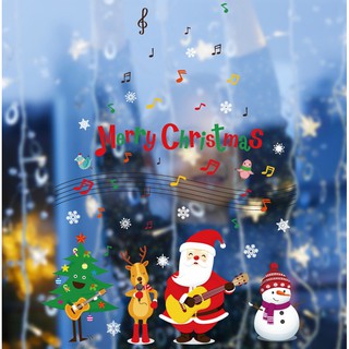 Decal dán tường Ông già noel đánh đàn