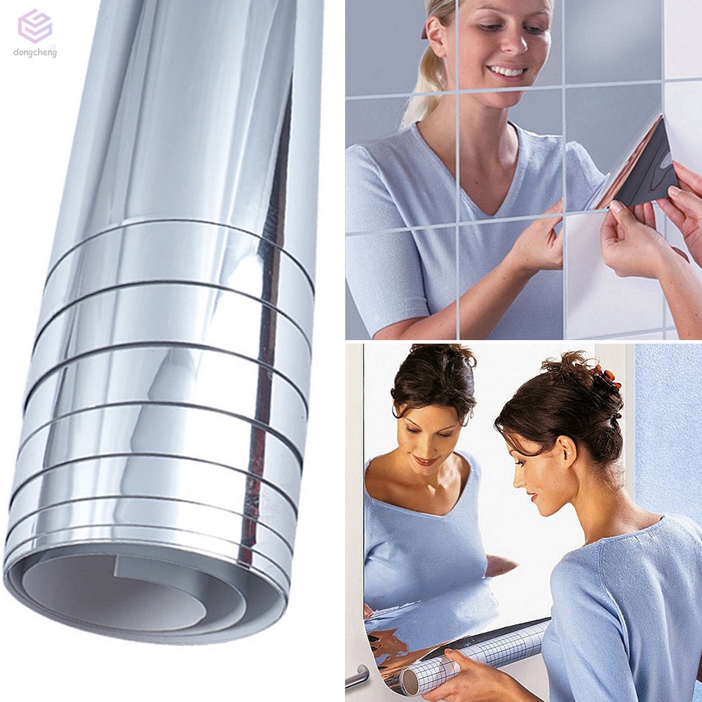 Miếng Dán Tường Tráng Gương Phản Quang Tự Dính Chống Thấm Nước Trang Trí Nhà Tắm