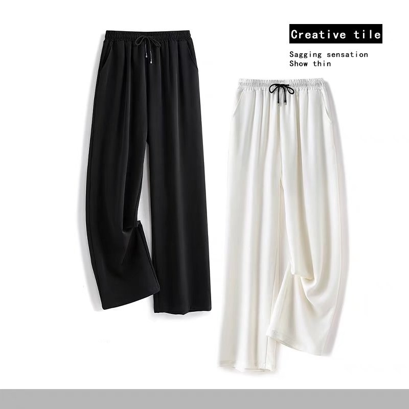 Quần Thể Thao Màu Trơn Dáng Rộng Màu Trắng/Đen Đơn Giản Phong Cách Hàn Quốc Cho Nam Giới Có Size M-5xl