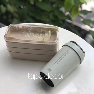 Bình nước lúa mạch Straw Plastic Cup cực xinh!