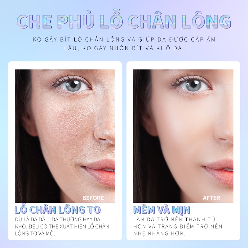 Kem Lót Trang Điểm Kiểm Soát Dầu Lâu Trôi Che Khuyết Điểm Thu Nhỏ Lỗ Chân Lông Dung Tích 6ml Hiệu Kimuse