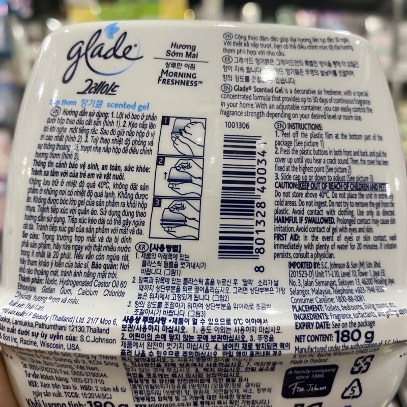 Sáp thơm Glade hương sớm mai 180g