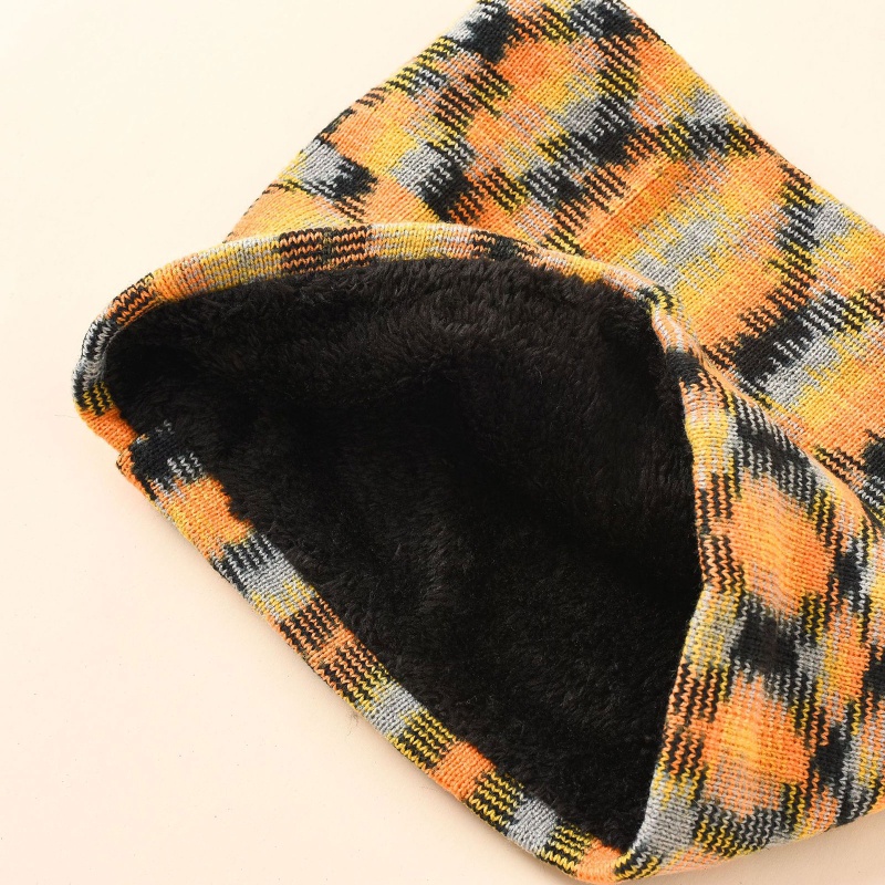 Bộ Khăn Choàng Cổ Và Mũ beanie Lót Lông Cừu Giữ Ấm Chống Gió Thời Trang Mùa Đông Cho Nữ