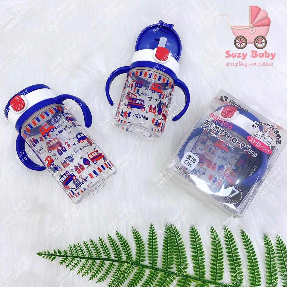 Cốc ống hút Richell Nhật Bản