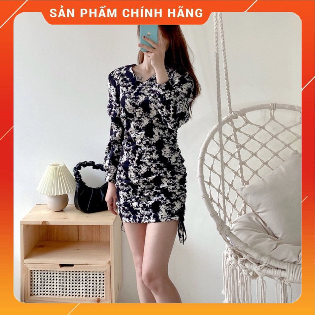 [  MÃ  -  BROWBTNT1  -  SALEOFF  10%  ]  ĐẦM  BODY  HOẠ  TIẾT  DÂY RÚT  BROWN.studio  [  HÀNG  THIẾT