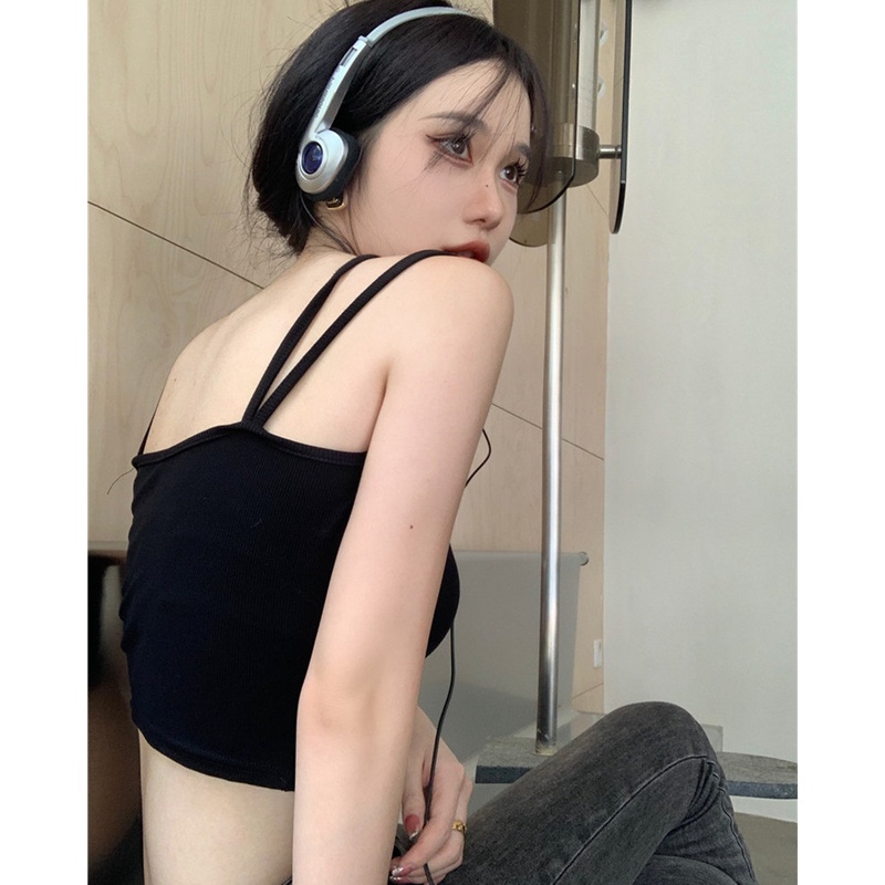 Áo Croptop Hai Dây In Họa Tiết Gợi Cảm