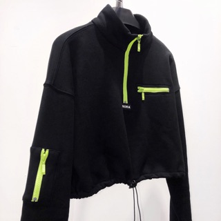 Áo Zip Crop Sweater