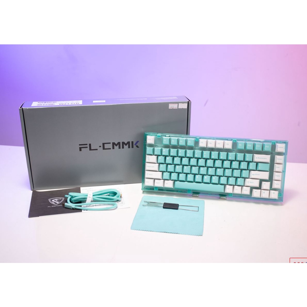 Bàn phím FL Esport Q75 Azure Green 3 Mode Bluetooth + Wireless Gasket Mount RGB | Chính hãng