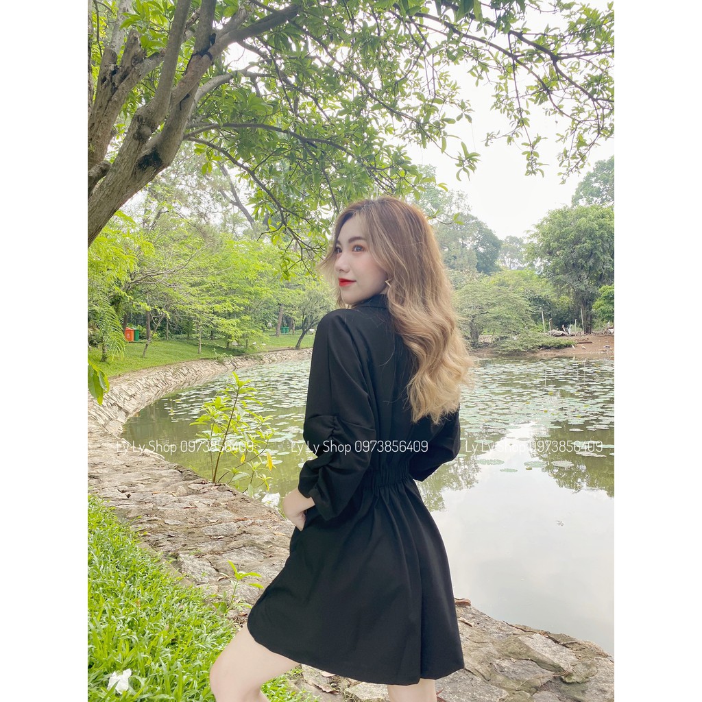 Jumpsuit sơmi dây kéo xếp ly eo ( có bigsize)