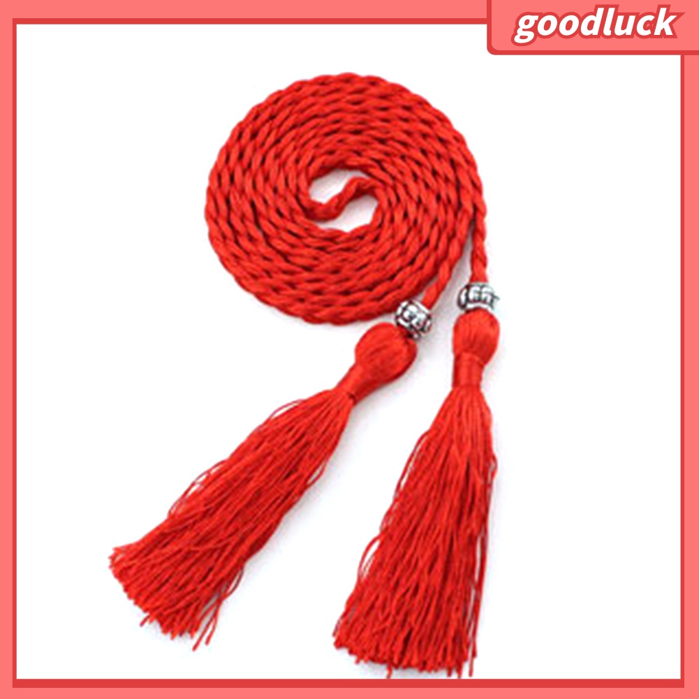 Thắt Lưng Dây Bện Phối Tua Rua Thời Trang Cho Nữ