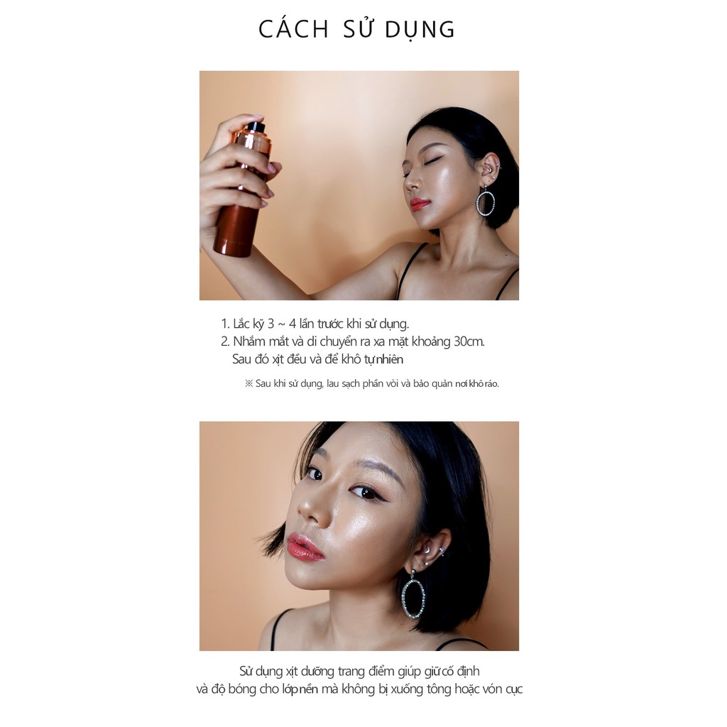 Xịt khoáng giữ lớp trang điểm lâu trôi Holika Holika Hard Cover Make Up Fixing Mist 120ml | BigBuy360 - bigbuy360.vn