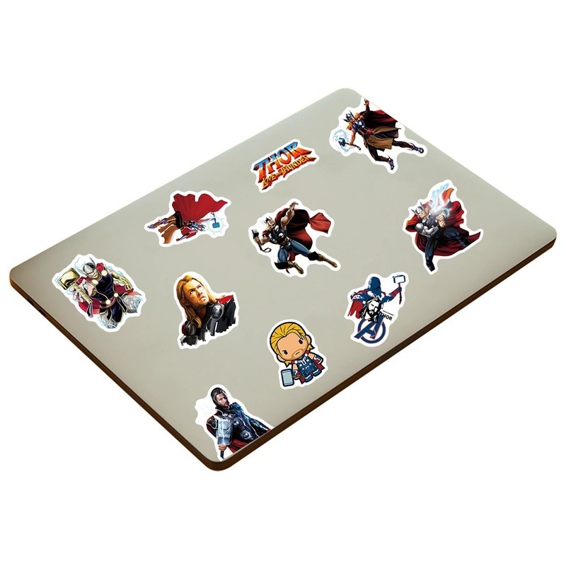 Z & M❀ Hình Dán Thor ❀ Bộ 50 Miếng Dán Hình Siêu Anh Hùng Marvel Chống Thấm Nước