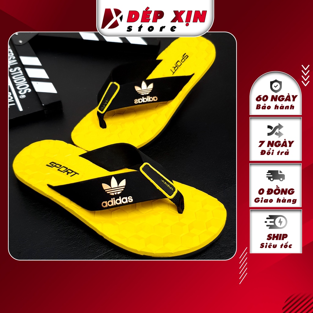 Dép Kẹp ADIDAS Thái Lan cao cấp Đế TPR quai nhung siêu bền nhẹ (Vàng)