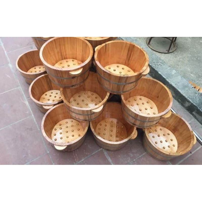 CHẬU  gỗ ngâm chân,  thảo dược, nước nóng,thuốc bắc